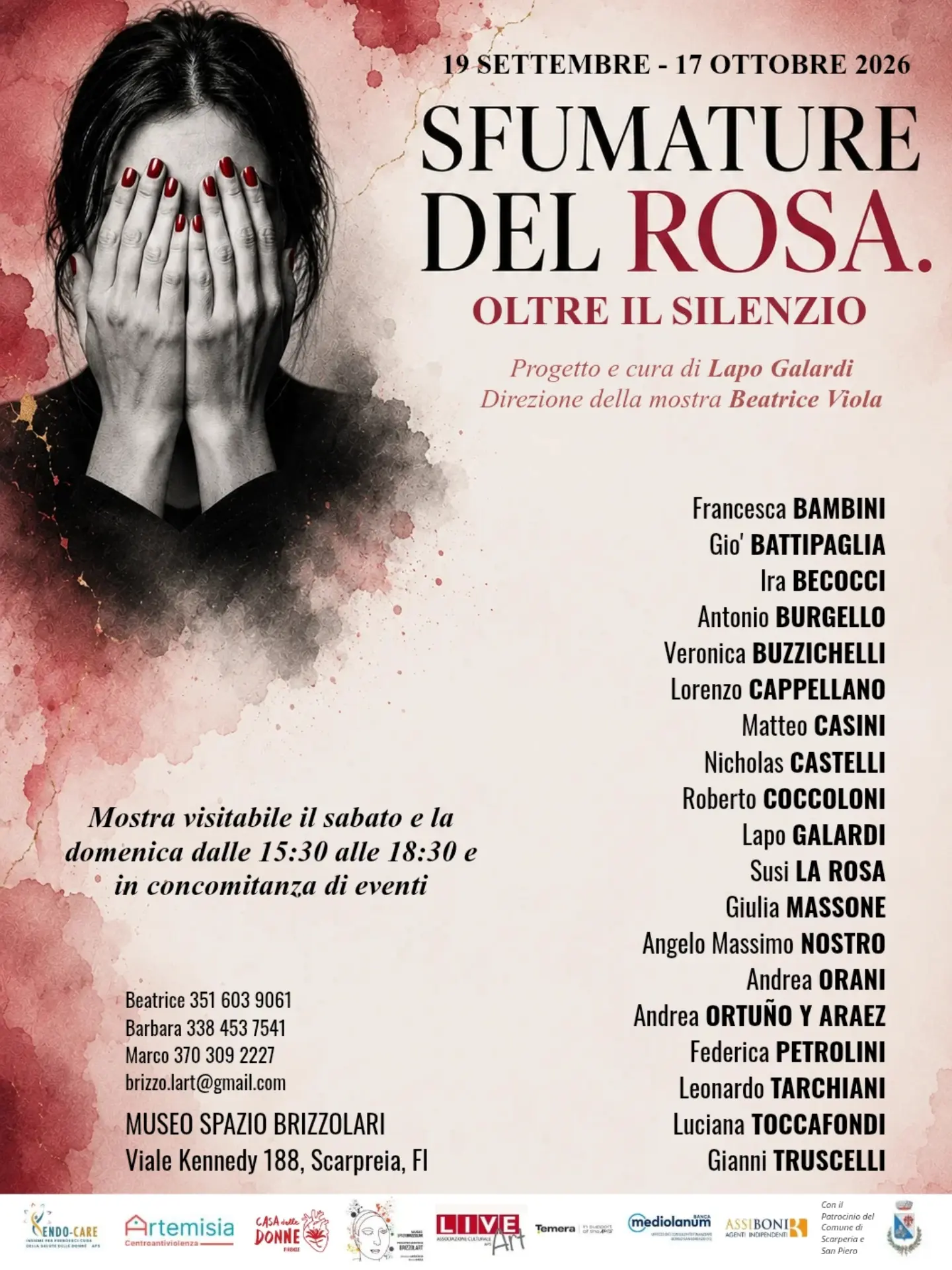Locandina della mostra Sfumature del Rosa. Oltre il silenzio